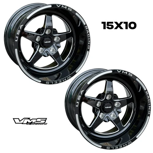 2 15X10 VMS RACING V-STAR DRAG RACE STREET TRACK RIMS WHEELS 5X114.3 ET 0 5.50BS