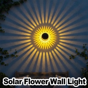 LED Solar Wall Fence Light Lamp Waterproof Outdoor Decorative Garden Metal Lamps