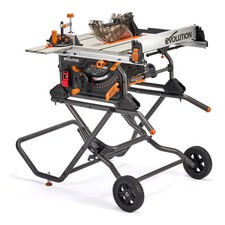 Evolution R10TBLX Multi-Material Table Saw with Wheeled Scissor Stand | 10 in. M