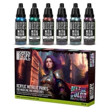 Green Stuff World 9912 Acrylic Colors - Metallic Colours [PAINT SET]