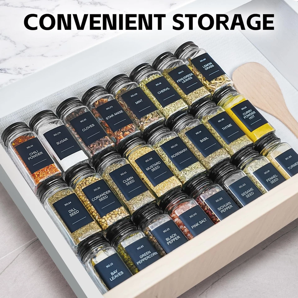 CycleMore 24 Pcs Spice Jars with Bamboo Lids 4 oz Glass 1.7*4.1 inches, White - Image 4 of 4