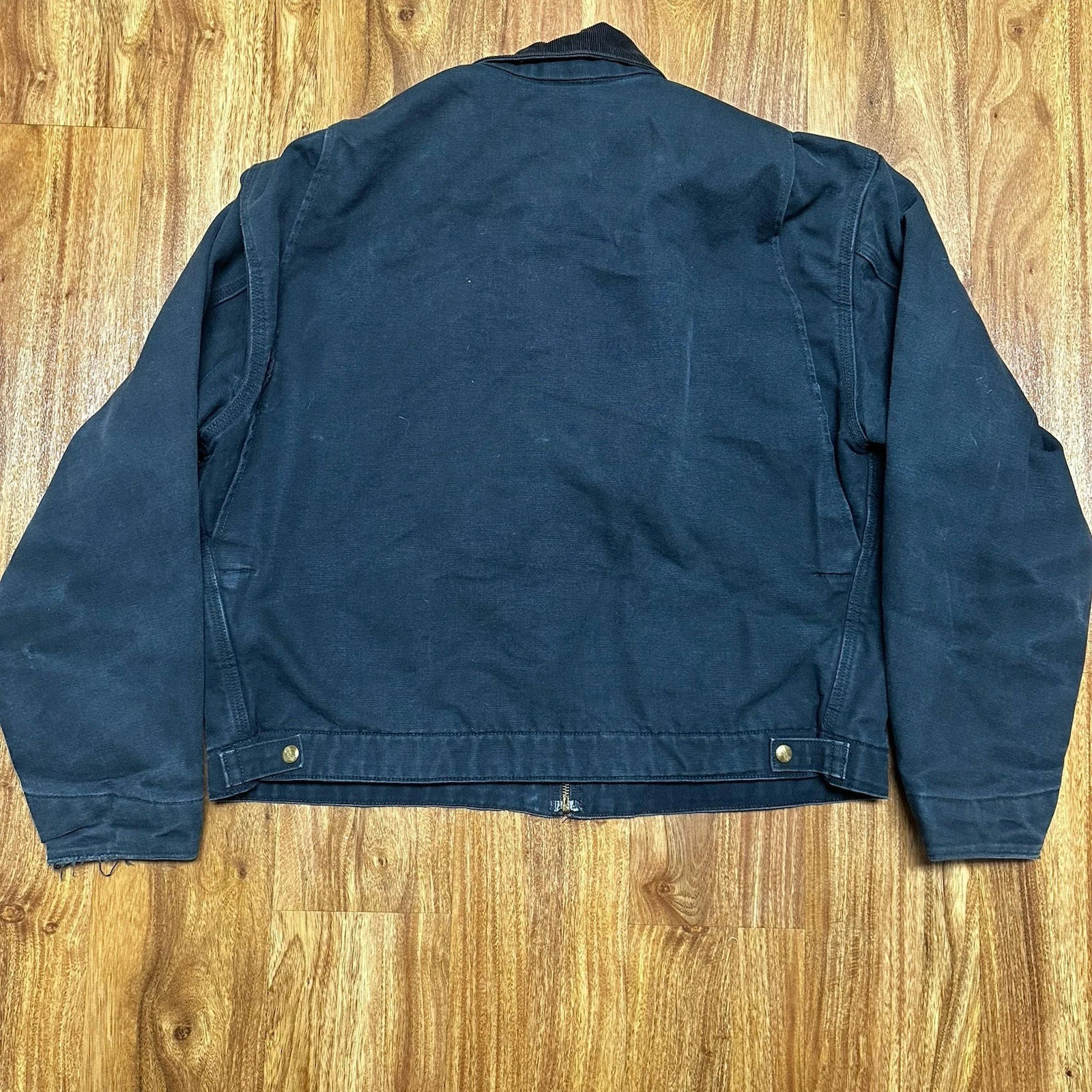 Vintage Carhartt Detroit Jacket J001 Men XL Black Duck Blanket Lined USA image 3