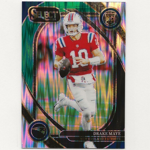 2024 Panini Select - Club Level Drake Maye #218 Black & Green Shock Prizm (RC)