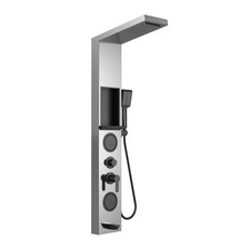 ELLO ALLO Shower Panel System Tower with Shelf, Rainfall , Brushed Black