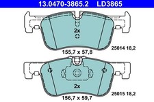 Bremsbelagsatz, Scheibenbremse 13.0470-3865.2 ATE f�r BMW 1 2 Coupe 2 Cabriolet