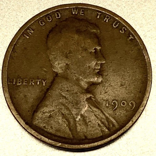 1909 - P Lincoln Wheat Cent Penny Good Condition 1c US Coin 1st Year- 1766