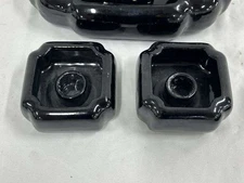 Pair of Matching Rosemeade Pottery Black Candle Holders