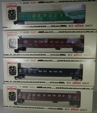 Atlas O-Gauge 4-car Gondola Set from 1971 includes #'s 6211, 6212, 6213, & 6214