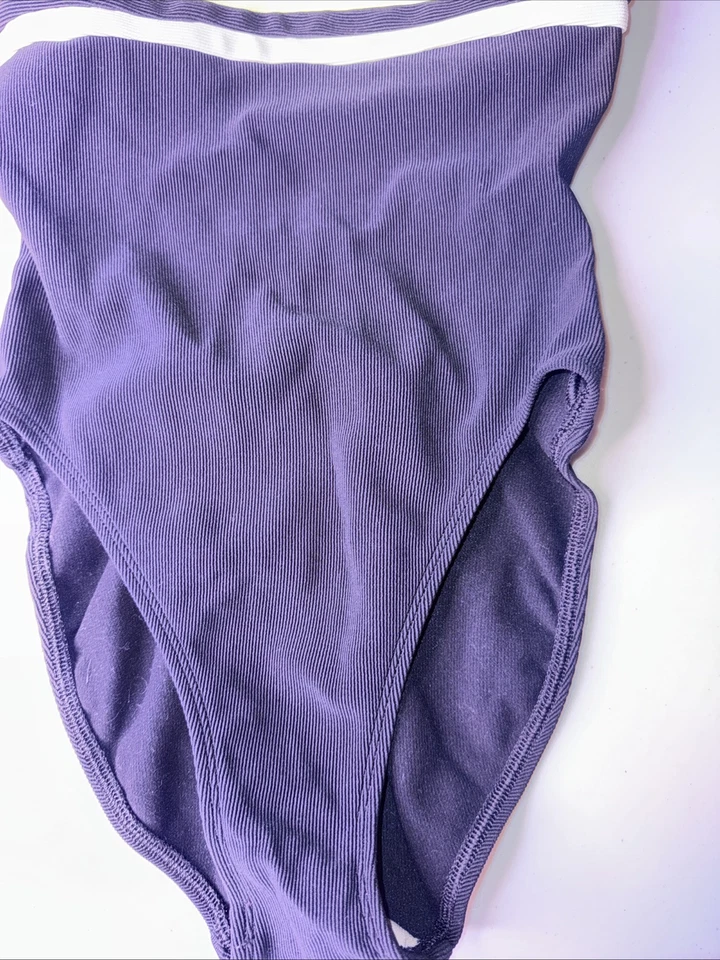 Traje de baño JAG talla 10 de una pieza espalda corredor texturizada negro/blanco/amarillo neón EE. UU. Foto 4 de 4