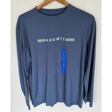 Hang Ten Blue Long Sleeve Shirt UV Protection UPF 50 Men's Size L NWT