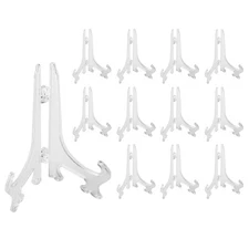 Plastic Easels 12 Pack Clear Easel Stands Easel Display Stand for Photo