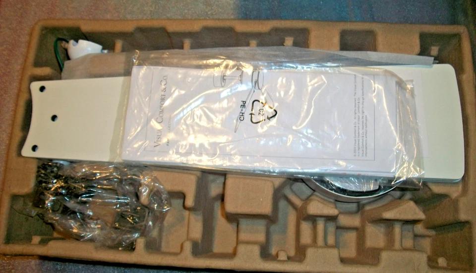 Rozzen 44 in. Modern Matte White Ceiling Fan with White Blades, DC Motor and Rem - Image 3 of 4