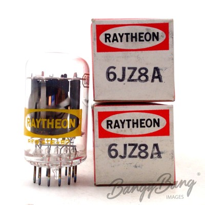 2 Raytheon 6JZ8A Compactron Pentode Triode Oscillator TV Amp. Audio Vacuum Tube