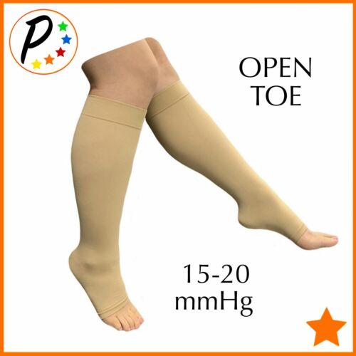 🟠 Presadee Traditional 15-20 mmHg Moderate Compression Leg Calf Open Toe Socks - Picture 6 of 9