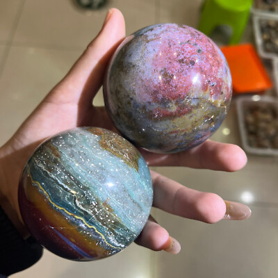Natural Polychrome Jasper Ocean Jasper Sphere Stone Ball Healing