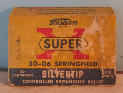 VINTAGE WESTERN SUPER X 30-06 SILVERTIP 180 GRAIN CARTRIDGE SHELLS