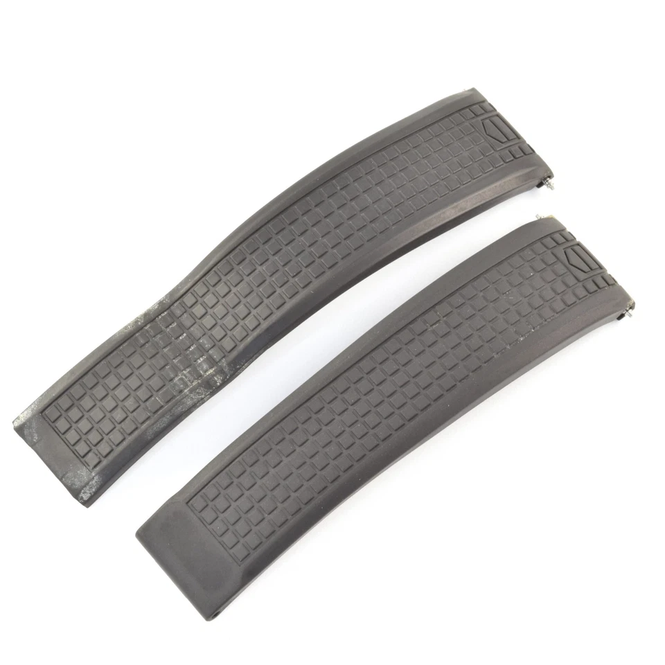 Correa de reloj Tag Heuer Aquaracer FT6015 de goma negra de 21 mm a 18 mm para modelos WAJ Foto 4 de 4