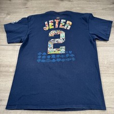 VTG New York Yankees Derek Jeter T-Shirt Majestic Navy Captain Tee Large Rare