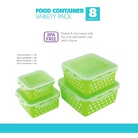 Square Airtight Food Storage Lock Container 8 Pc Lime Green Polka Dots Bpa Free on sale Square Airtight Food Storage Lock Container 8 Pc Lime Green Polka Dots Bpa Free on sale