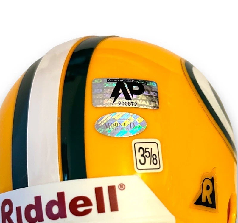 AHMAN GREEN AUTOGRAPHED SIGNED GREEN BAY PACKERS MINI HELMET w/COA MM HOLOGRAM - Image 3 of 4