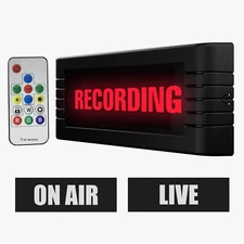 BusyBox On Air / Recording / Live Sign with Remote - Black Vintage Style Radio C