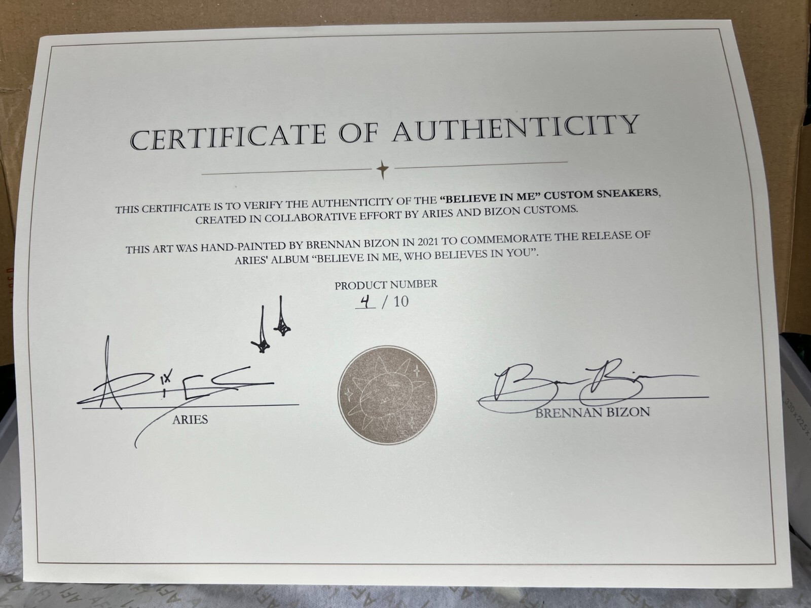 Aries x Bizon Custom 1 of 10 "BELIEVE IN ME" Sneakers Signed by Aries - Sz 9.5M image 10