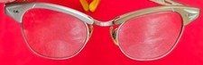 Vtg US Optical eyeglasses horn ribbed two tone 1950s H865