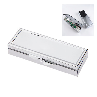Travel 6 Grids Pill Box Metal Medicine Organizer Container Case For Health Care