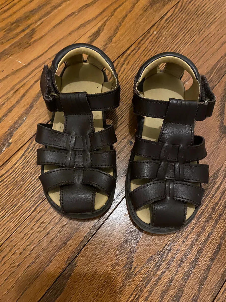 Scott David Classic Baby Boy Girl Brown Leather Barefoot Sandals 6261 SAILOR 9