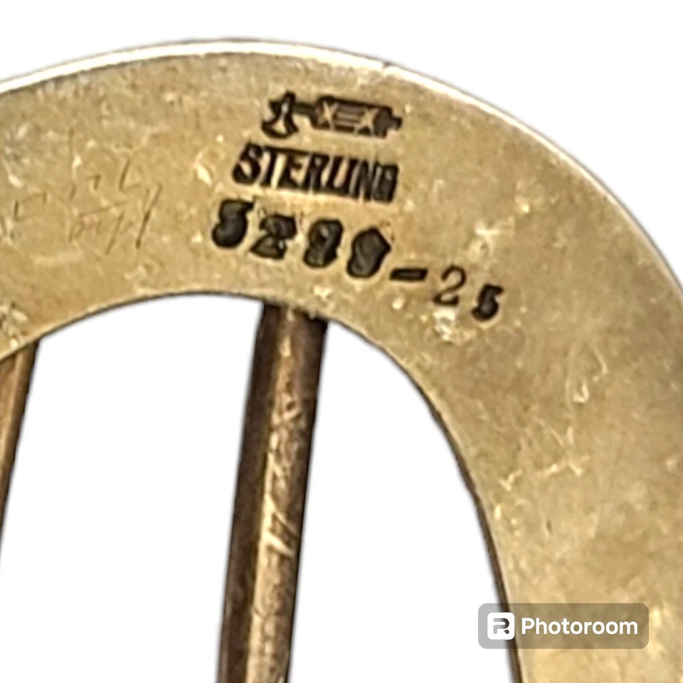 ANTIGUA HEBILLA DE PLATA ESTERLINA Y ESMALTE EDUARDIANA WILLIAM B. KERR Foto 4 de 4