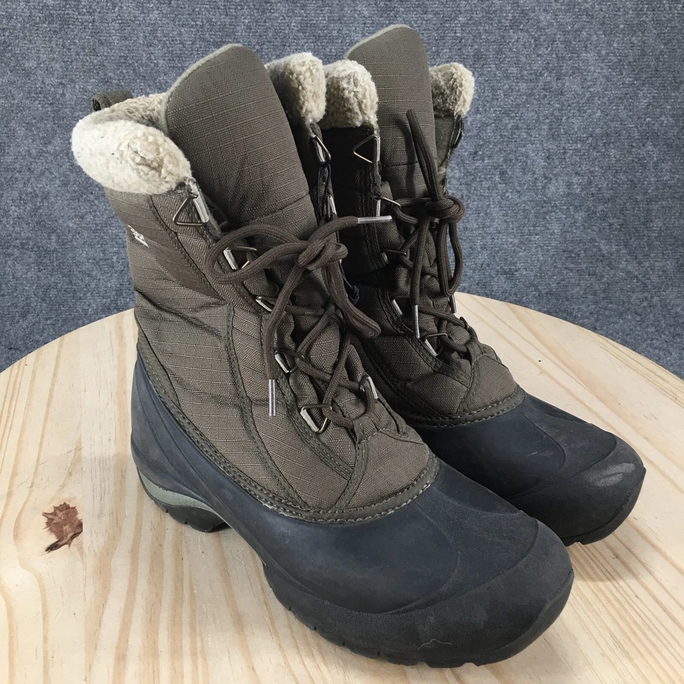 Botas Sorel para mujer 10 Cumberland aisladas con cordones invierno botas de nieve verde oliva Foto 3 de 4