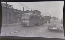 Orig 1940s? PCC Trolley #1038 Park Row New York City NYC Photo Negative
