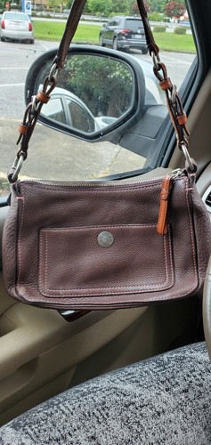 Sac cuir à bandoulière marron en relief Philippe Salvet vintage - Accessoires & Bagagerie