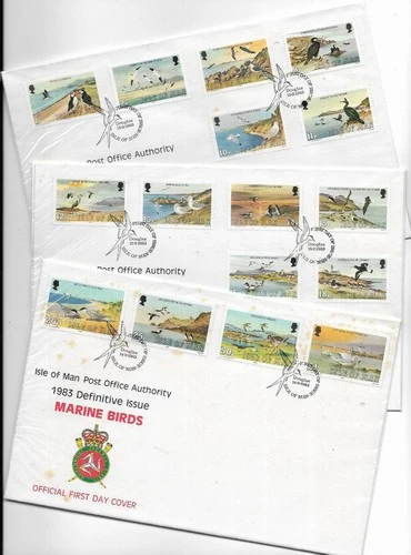 1983 ISLE OF MAN BIRDS DEFINITIVES ON 4 SUPERB FDCs