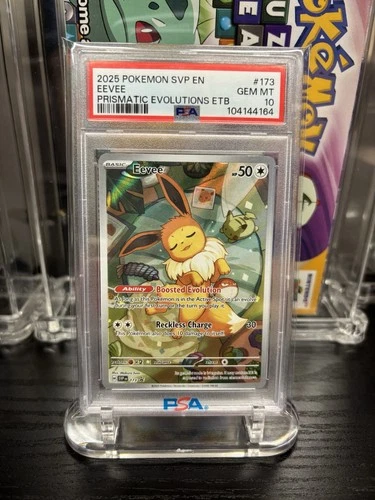 2025 POKEMON SVP SV BLACK STAR PROMO #173 EEVEE PRISMATIC EVOLUTIONS ETB PSA 10