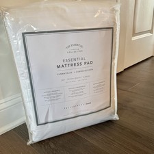 Pottery Barn Teen Essential Mattress Pad Cover WHITE FULL 54" X 75" X 18" NEW
