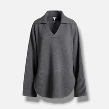 Loewe Women's Gray Embroidered Wool Sweater Size S