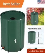 Eco-Conscious 100 Gallon Collapsible Rain Barrel with Mesh Top & Overflow Kit