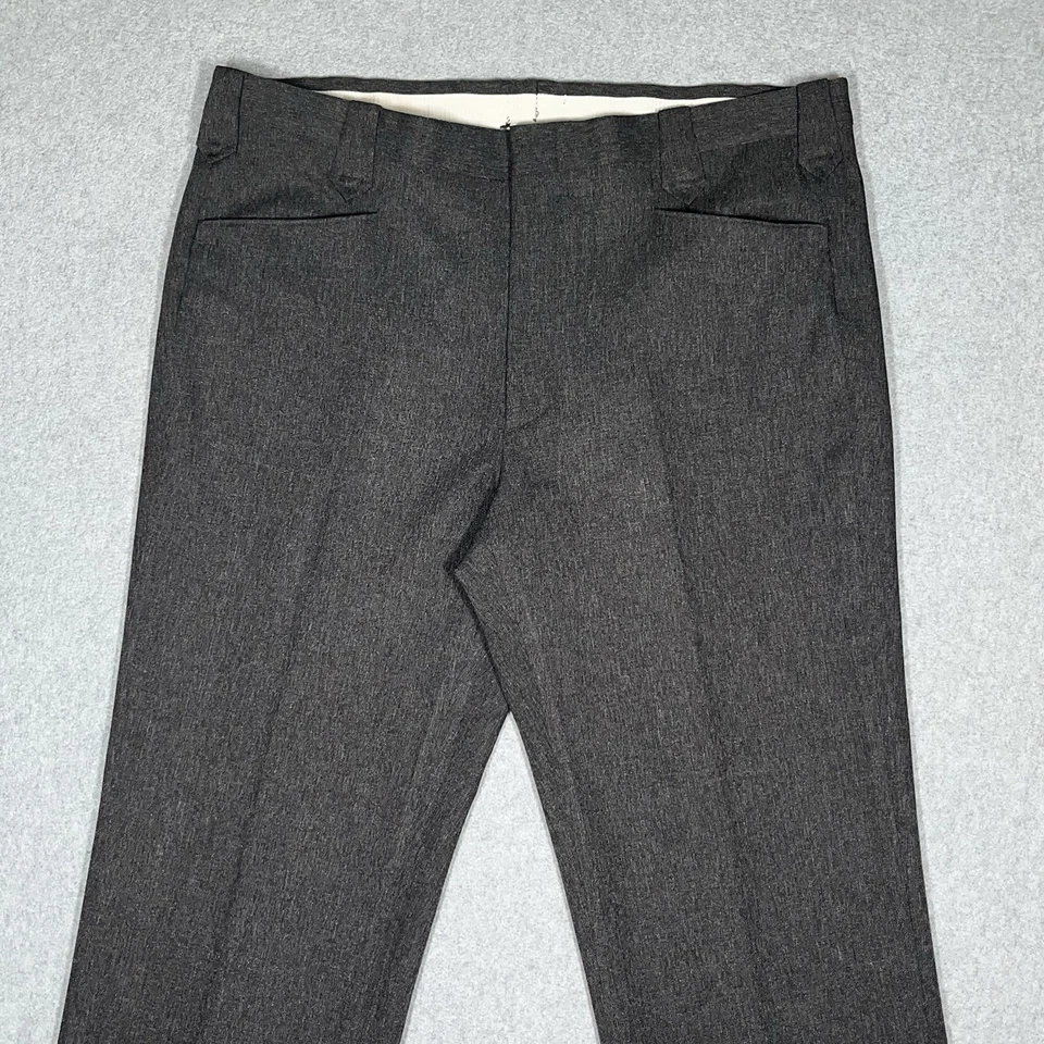 Circle S Pants Mens 39x33 Western Dress Trousers Gray Flap Pockets Rockabilly - Image 3 of 4