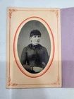 Antique Tintype Photo Woman E.E. Bulkley NY Photographic Folder