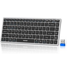 Bluetooth Keyboard Rechargeable, 4-Device 2.4G 3BT Wireless Keyboard, Ultra-Sl