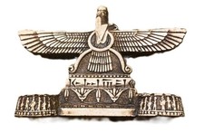 Traditional Handmade Farvahar Figurine Ivory Color - Home D cor Statue 4" x 3"