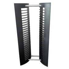 Vtg Atlantic CD Tower 25 Disc Holder Organizer Storage Black silver Retro Games