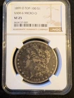 1899-O, Micro O, VAM-6, $1 Morgan Silver Dollar, Graded, VF-25