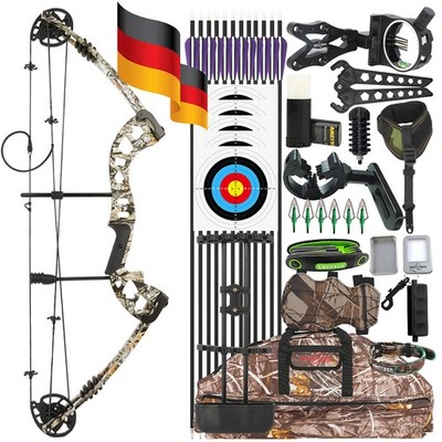 Jagd Compound Bogen Set 30-55lbs Einstellbare Bogenschießen Sportbogen 310fps DE