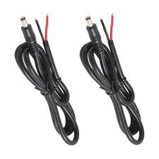 2Pcs 3FT 14AWG 15A 12V DC Power Pigtails Cable, 5.5Mm X 2.1Mm Male Barrel Jack