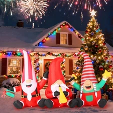 Christmas Decorations Inflatables Outdoor, 7.55FT Long Gnome Xmas Blow Up Bui...