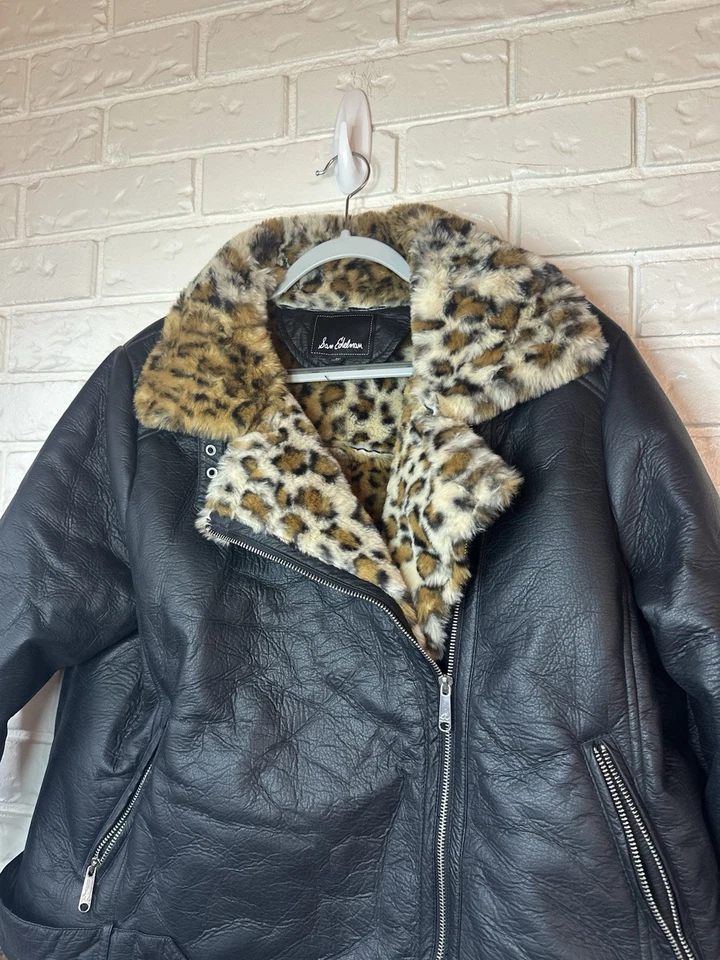 Sam Edelman Women’s Leopard Fur Moto Jacket 1X Fran Fine Glam Queen Coat - Image 4 of 4