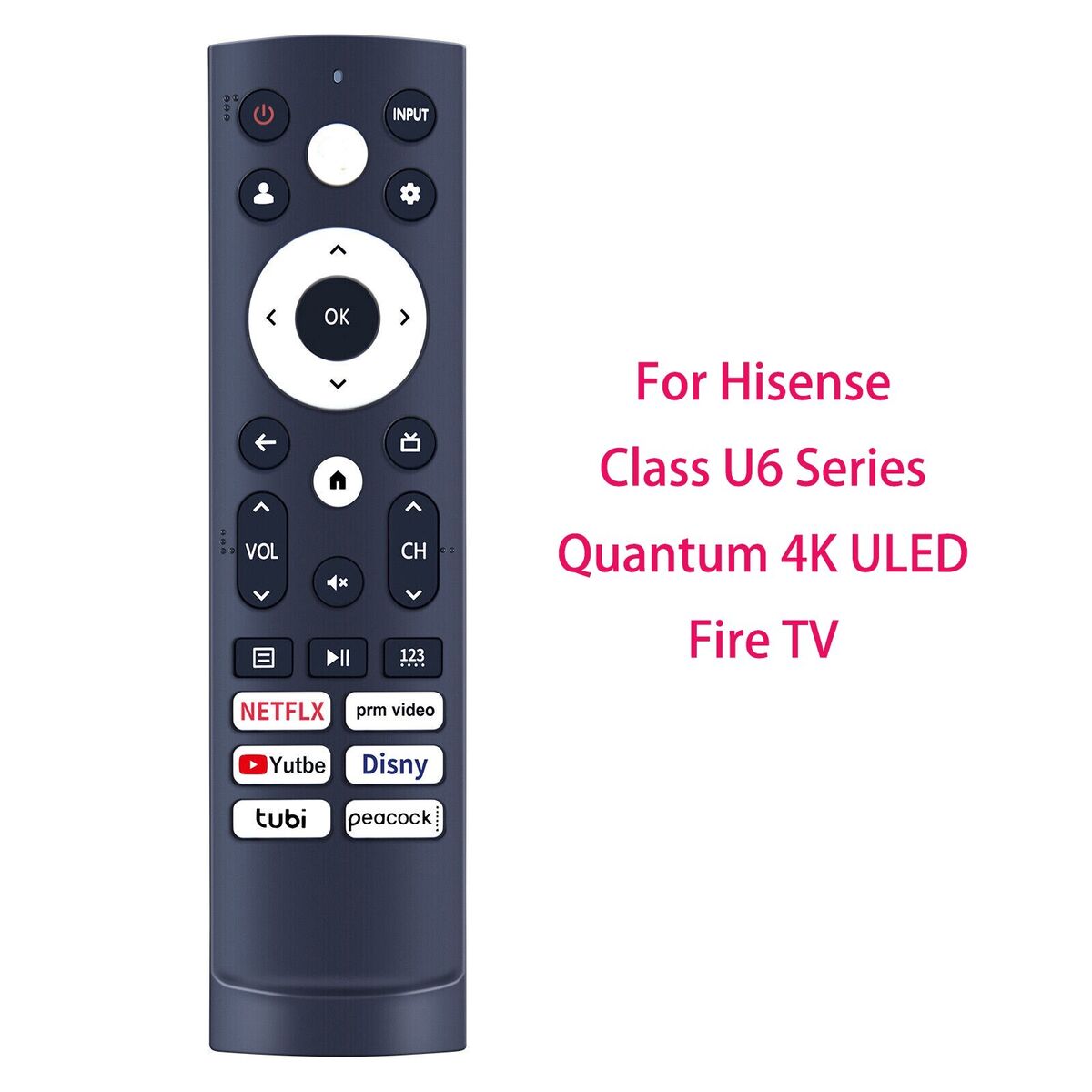 IR Remote for Hisense U6 Series Quantum 4K Fire TV 50U6HF IR Remote for Hisense U6 Series Quantum 4K Fire TV 50U6HF