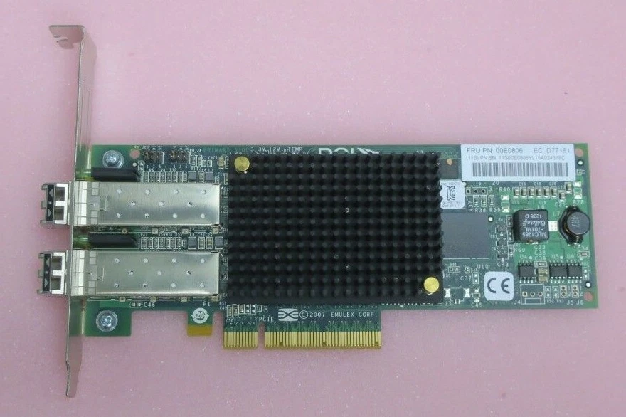 IBM / Emulex LPE12002 PCIe x8 Dual Port 8Gb HBA Host Bus Adapter 00E0806 +2x SFP - Image 2 of 4